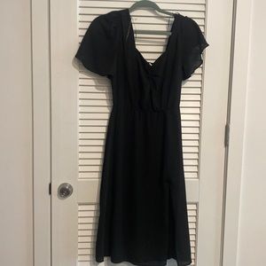 Socialite Flutter Sleeve Black Dress - Size S - NWT